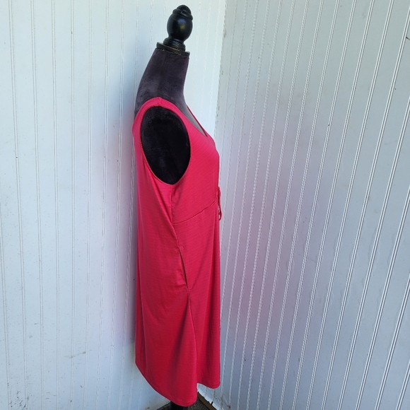 Columbia Dress Easy Does It Sleeveless Drawstring Waist Hot Pink Stretch XL - Picture 4 of 13